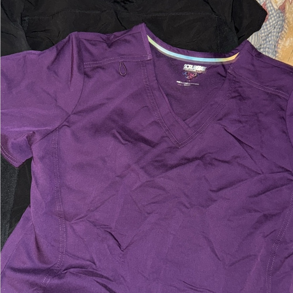 Scrubstar  Purple V-Neck and black v-neck  Scrub Top